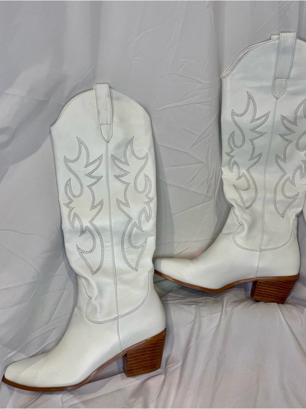 Billini White Tall Western Boots Size 8 - Picture 3 of 10